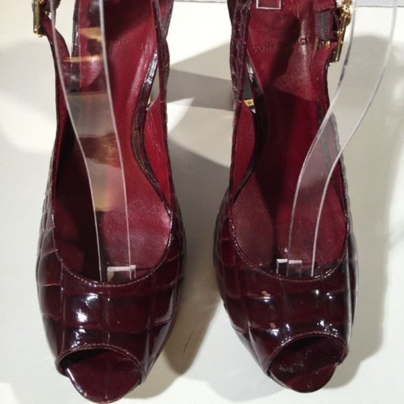 Tory Burch GG Embossed Leather sling back open toe - Picture 4 of 7